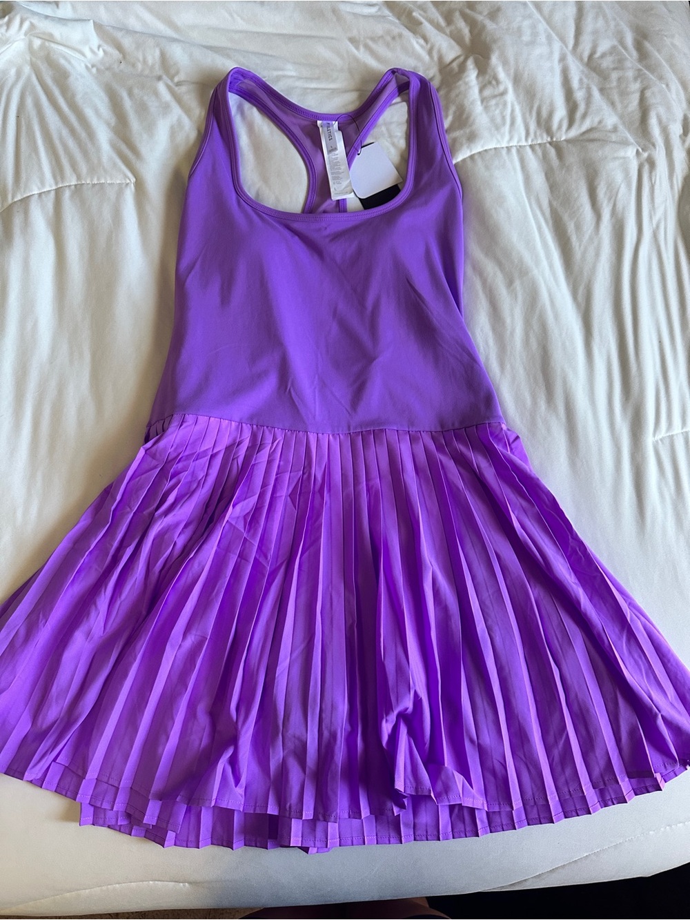 Fabletics Purple Pleated Athletic Dress